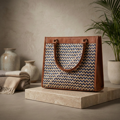 The Azure Heritage Woven Tote